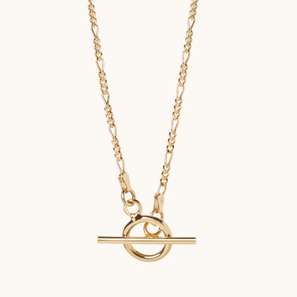 T Bar Figaro Necklace Gold